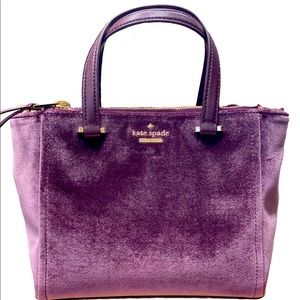 Kate Spade Dawn Place Plum Velvet Small Kona Satchel Crossbody